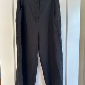 Zara Black Cropped wide leg Pants